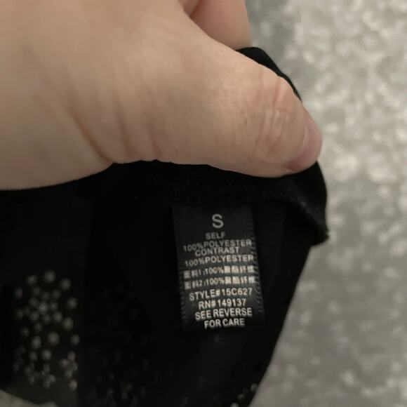 Hyfve Black & White Color Block Back Cutout Tank Top - Size Small - Brown Stripe - Picture 5 of 7